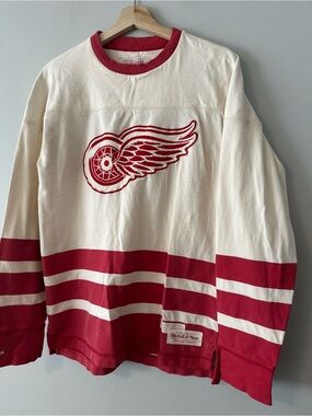 Detroit Red Wings Cream & Red Hockey Sweatshirt